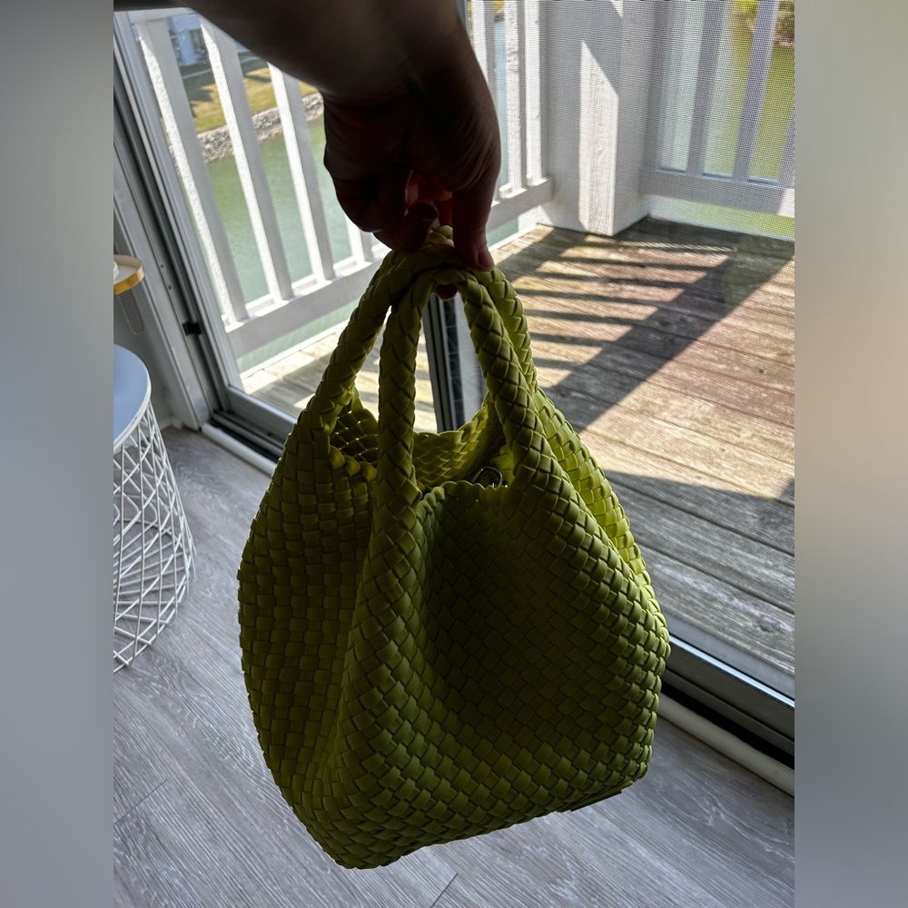Steve Madden Neon Green Woven Tote - Picture 5 of 9
